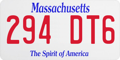 MA license plate 294DT6