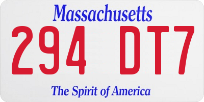 MA license plate 294DT7
