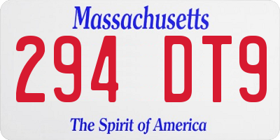 MA license plate 294DT9