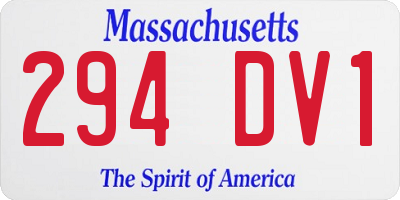 MA license plate 294DV1