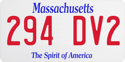 MA license plate 294DV2