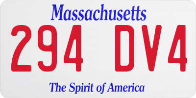 MA license plate 294DV4