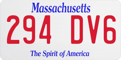 MA license plate 294DV6