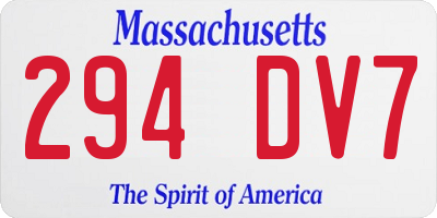 MA license plate 294DV7