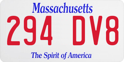 MA license plate 294DV8