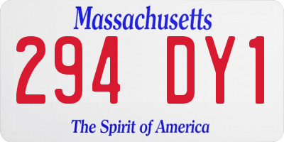 MA license plate 294DY1