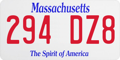 MA license plate 294DZ8