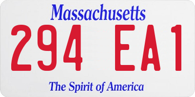 MA license plate 294EA1