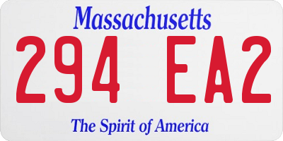 MA license plate 294EA2