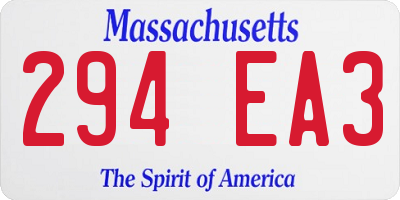 MA license plate 294EA3