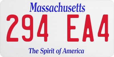 MA license plate 294EA4