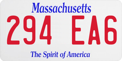 MA license plate 294EA6