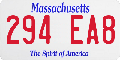 MA license plate 294EA8
