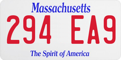 MA license plate 294EA9