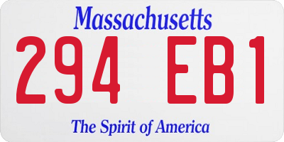 MA license plate 294EB1