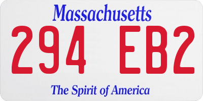 MA license plate 294EB2