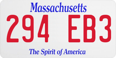 MA license plate 294EB3