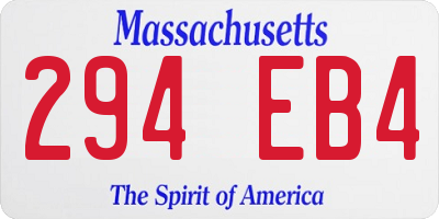 MA license plate 294EB4