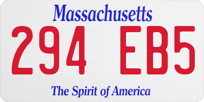 MA license plate 294EB5