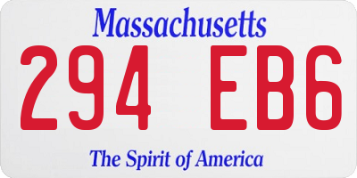 MA license plate 294EB6