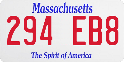 MA license plate 294EB8