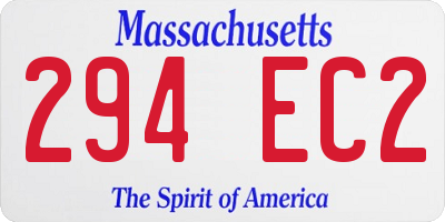 MA license plate 294EC2