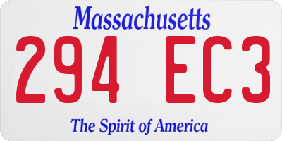 MA license plate 294EC3