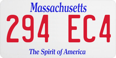 MA license plate 294EC4