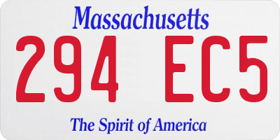 MA license plate 294EC5