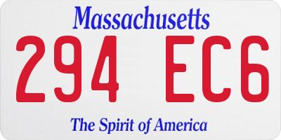 MA license plate 294EC6