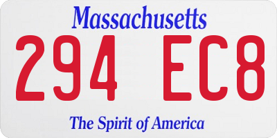 MA license plate 294EC8