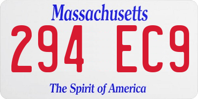MA license plate 294EC9