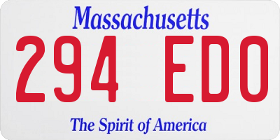 MA license plate 294ED0