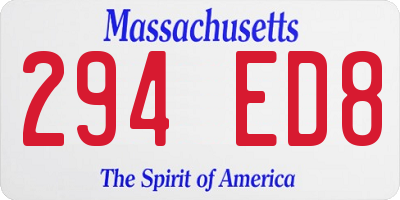 MA license plate 294ED8