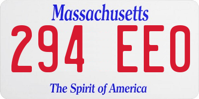 MA license plate 294EE0