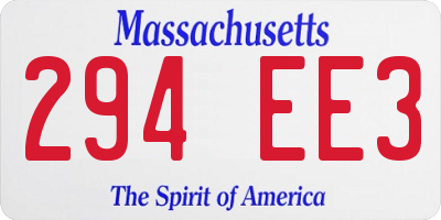 MA license plate 294EE3