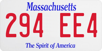 MA license plate 294EE4