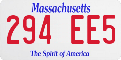 MA license plate 294EE5