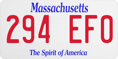 MA license plate 294EF0