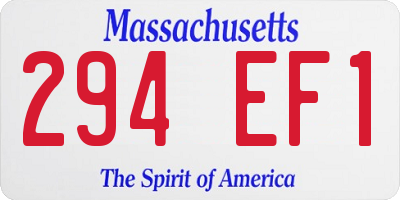 MA license plate 294EF1