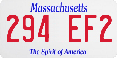 MA license plate 294EF2
