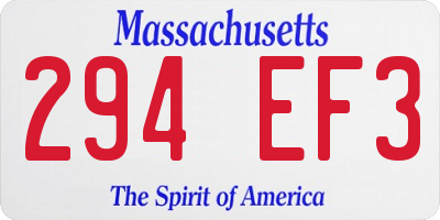 MA license plate 294EF3