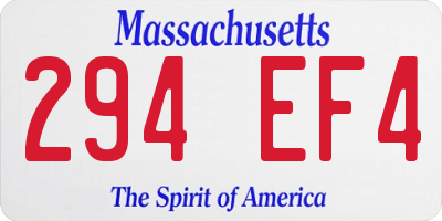 MA license plate 294EF4