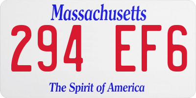 MA license plate 294EF6