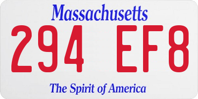 MA license plate 294EF8