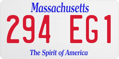 MA license plate 294EG1