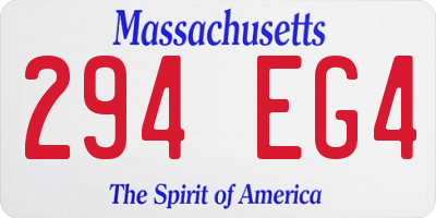 MA license plate 294EG4