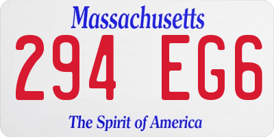 MA license plate 294EG6