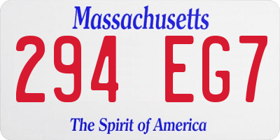 MA license plate 294EG7