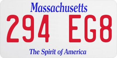 MA license plate 294EG8